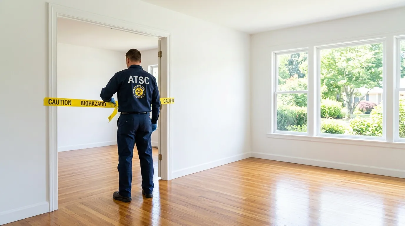 Certified biohazard cleanup crew performing Trauma Scene Cleanup in Jamesburg